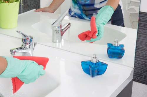 Curtain cleaning in a bright living room